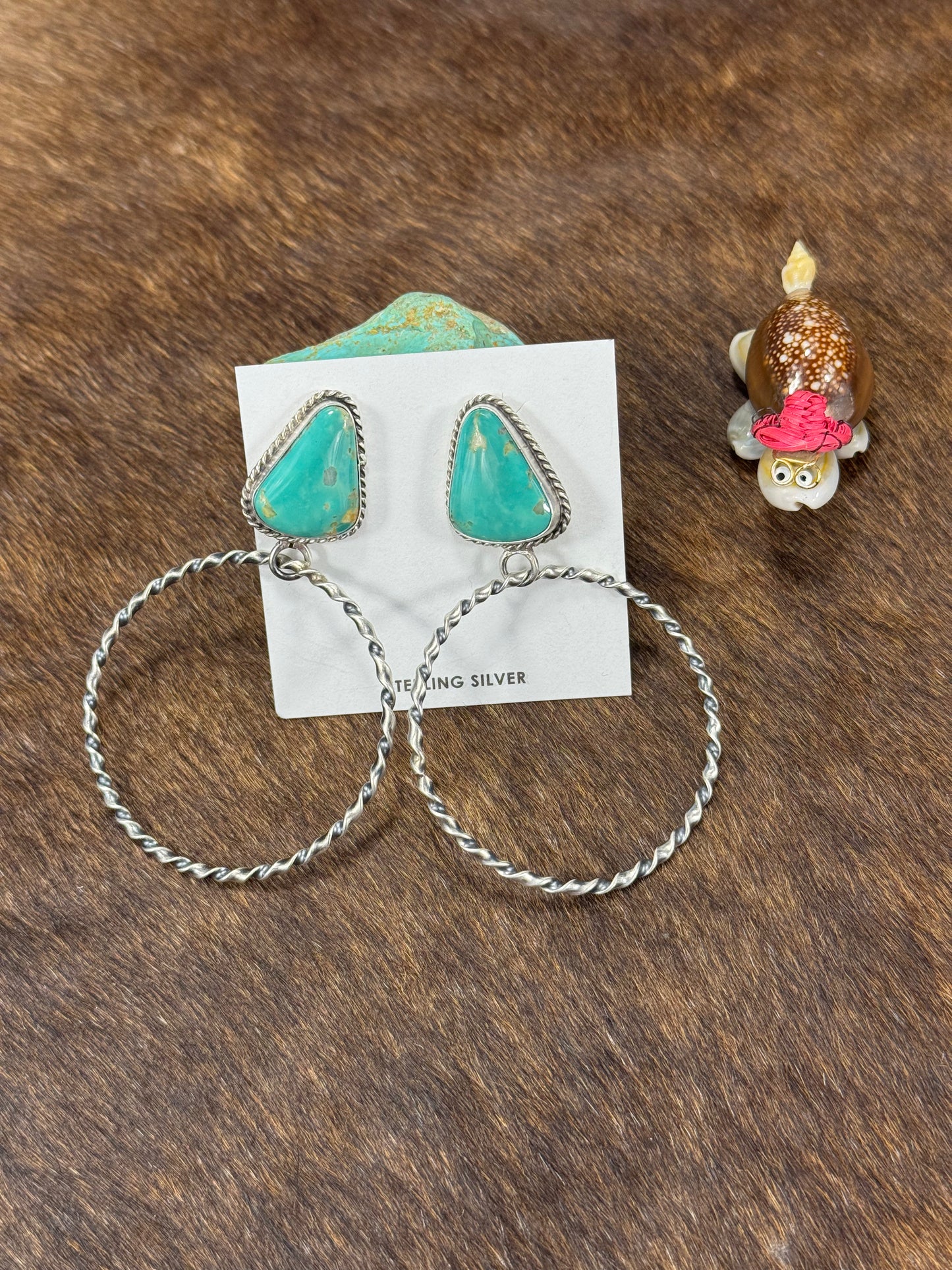 Kingman Turquoise Hoop Earring