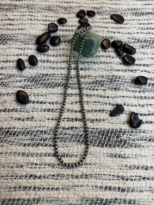 5MM " Navajo Style" Sterling Pearls Necklaces