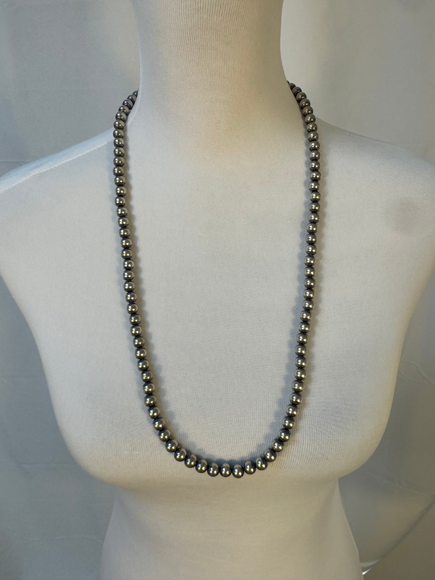 8MM Navajo Style Pearl Necklace
