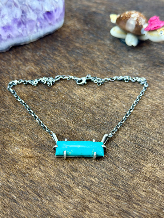 Kingman Turquoise Waterproof Sterling Silver Bar