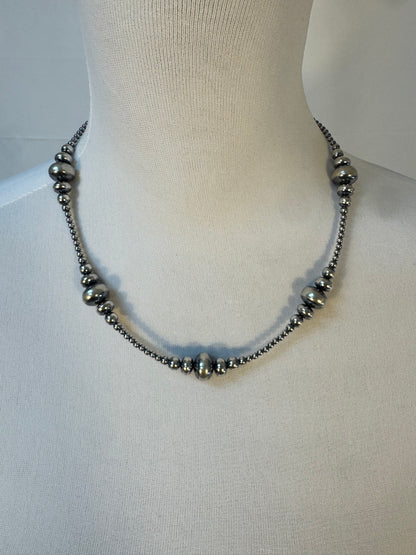 3-9MM Rondelle Sterling Pearls Necklace