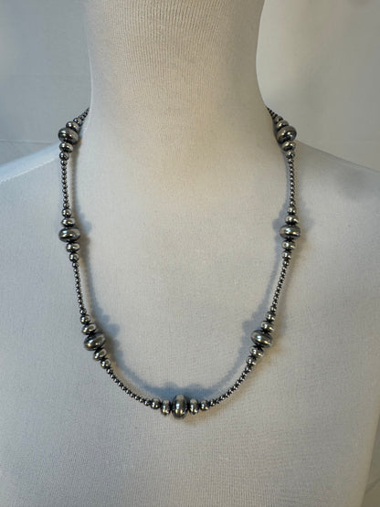 3-9MM Rondelle Sterling Pearls Necklace