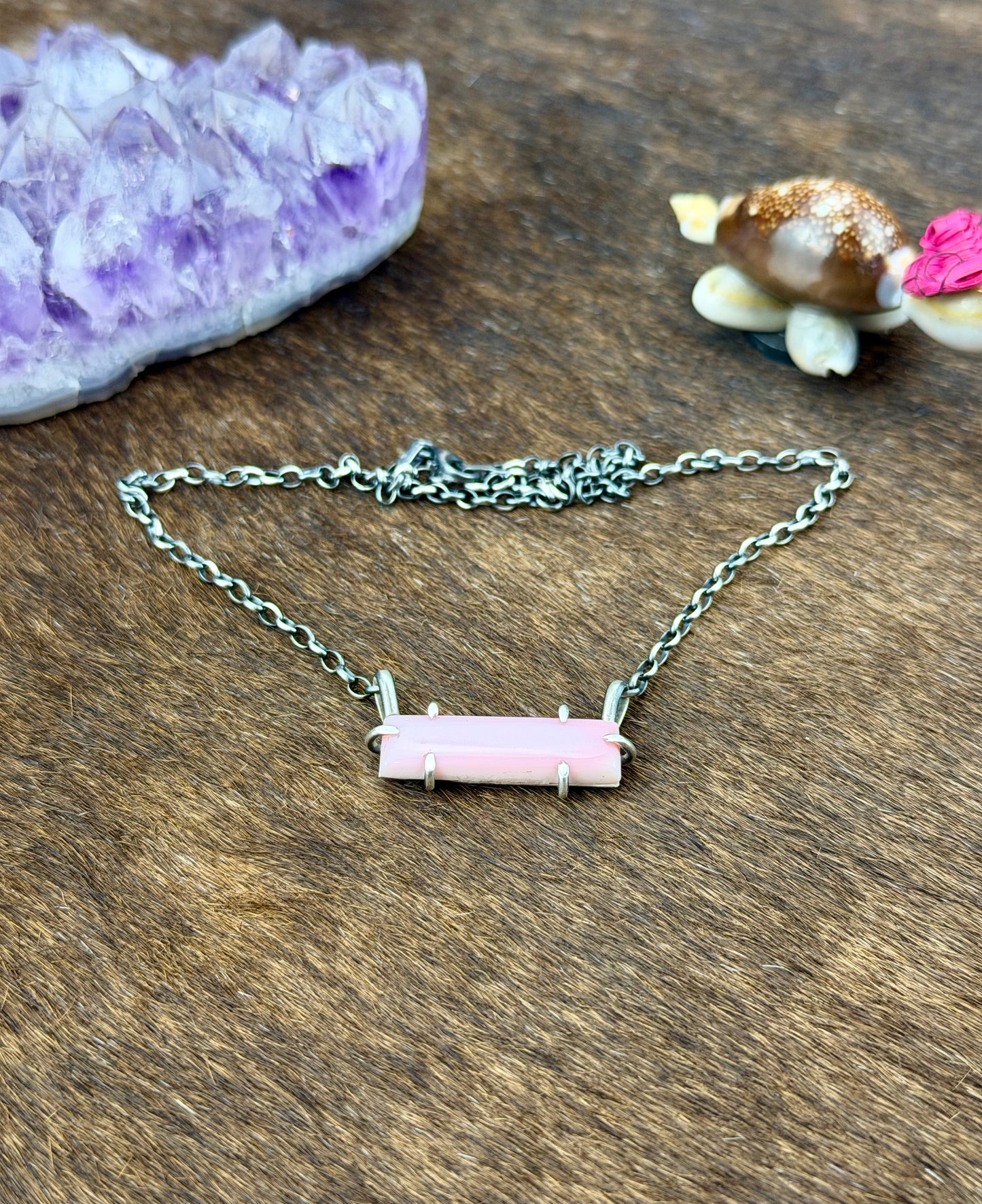 Pink Conch Waterproof Sterling Silver Bar