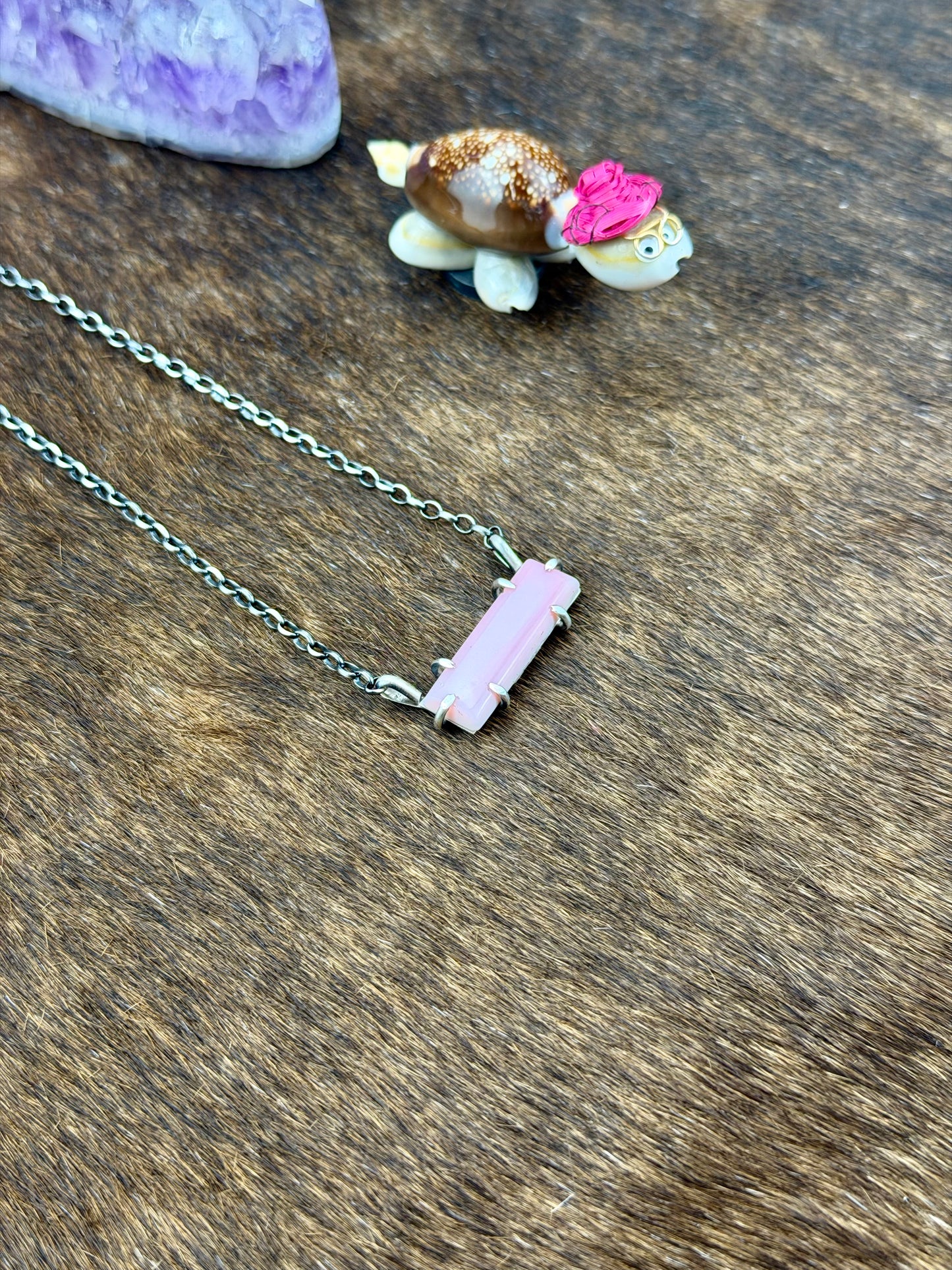Pink Conch Waterproof Sterling Silver Bar