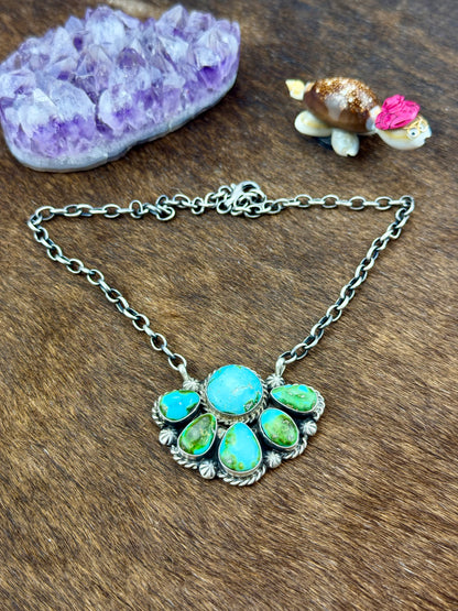 Sonoran Gold Fan Cluster Sterling Silver Necklace
