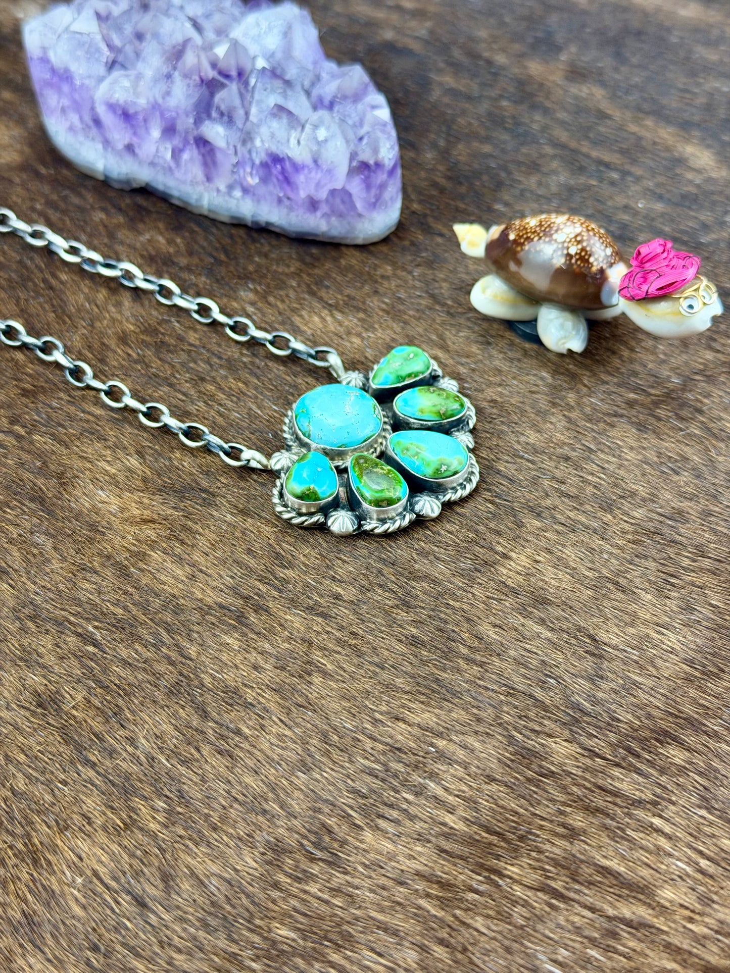 Sonoran Gold Fan Cluster Sterling Silver Necklace
