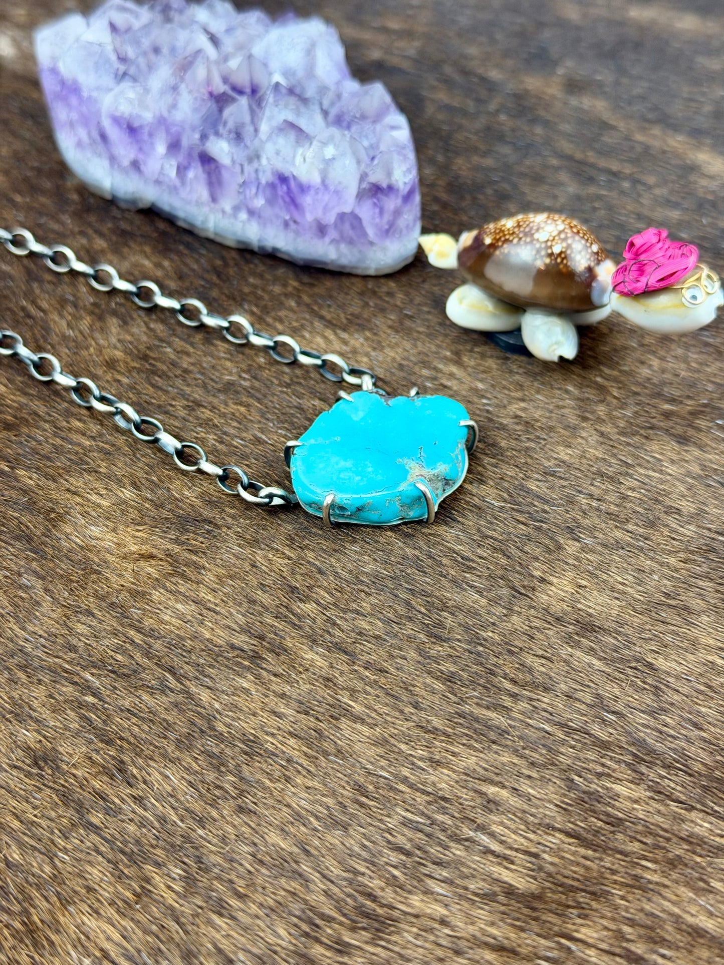 Kingman Turquoise Waterproof Sterling Silver Necklace
