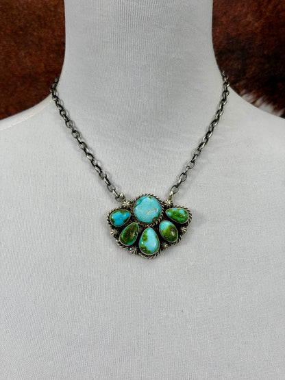Sonoran Gold Fan Cluster Sterling Silver Necklace