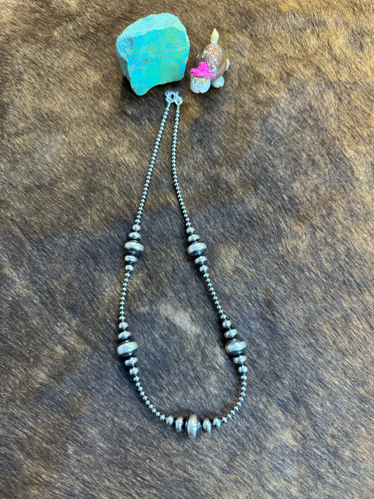3-9MM Rondelle Sterling Pearls Necklace