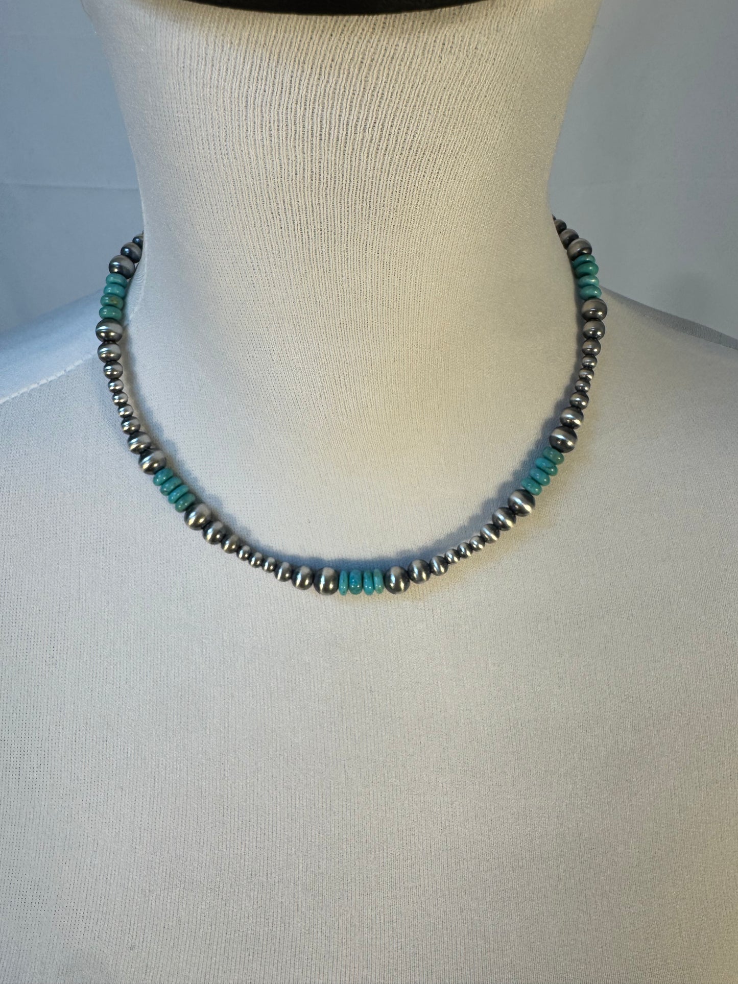 Kingman Turquoise & Pearl Necklace Design 1