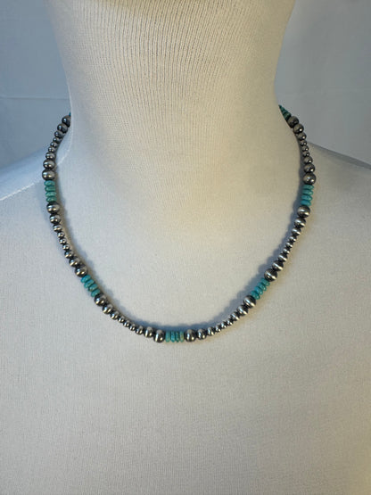 Kingman Turquoise & Pearl Necklace Design 1