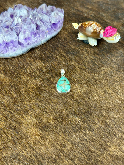 Tibetan Turquoise Sterling Silver Pendant