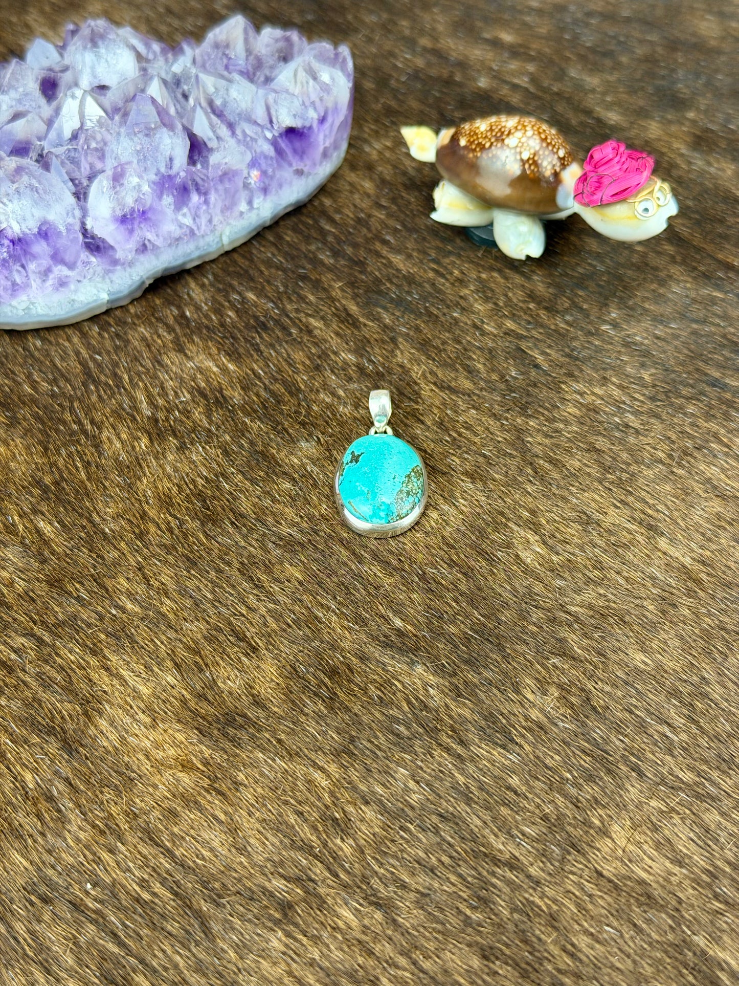 Tibetan Turquoise Sterling Silver Pendant