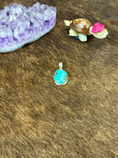Tibetan Turquoise Sterling Silver Pendant