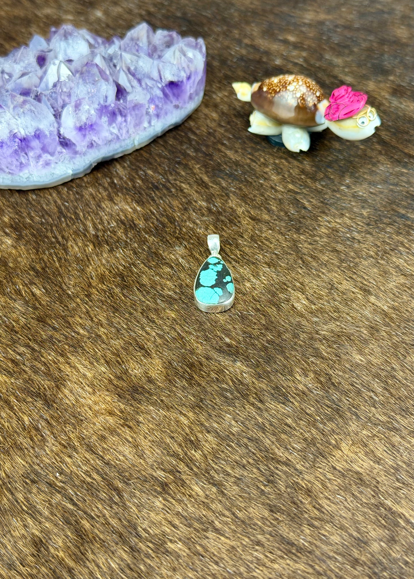 Tibetan Turquoise Sterling Silver Pendant
