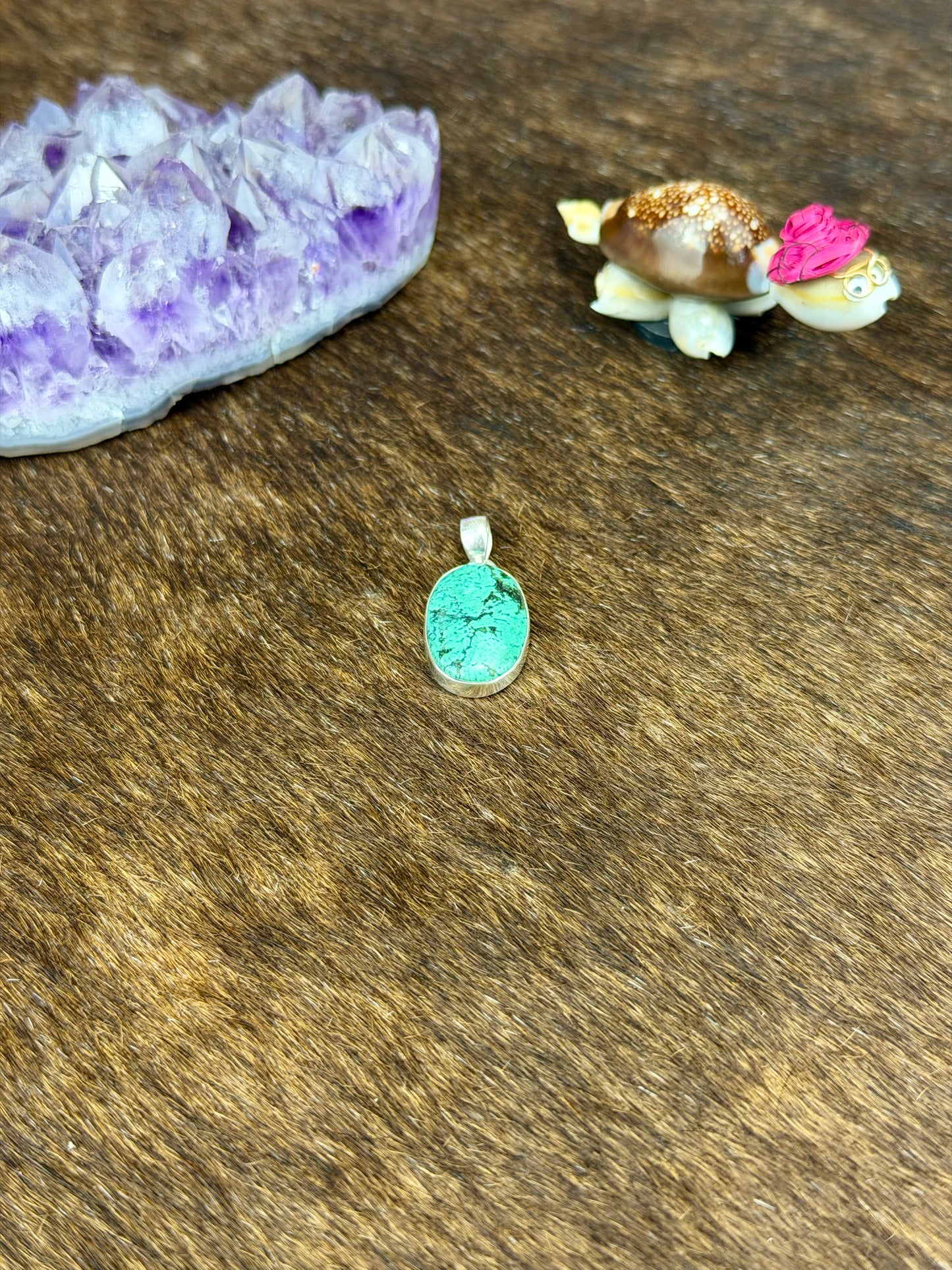 Tibetan Turquoise Sterling Silver Pendant