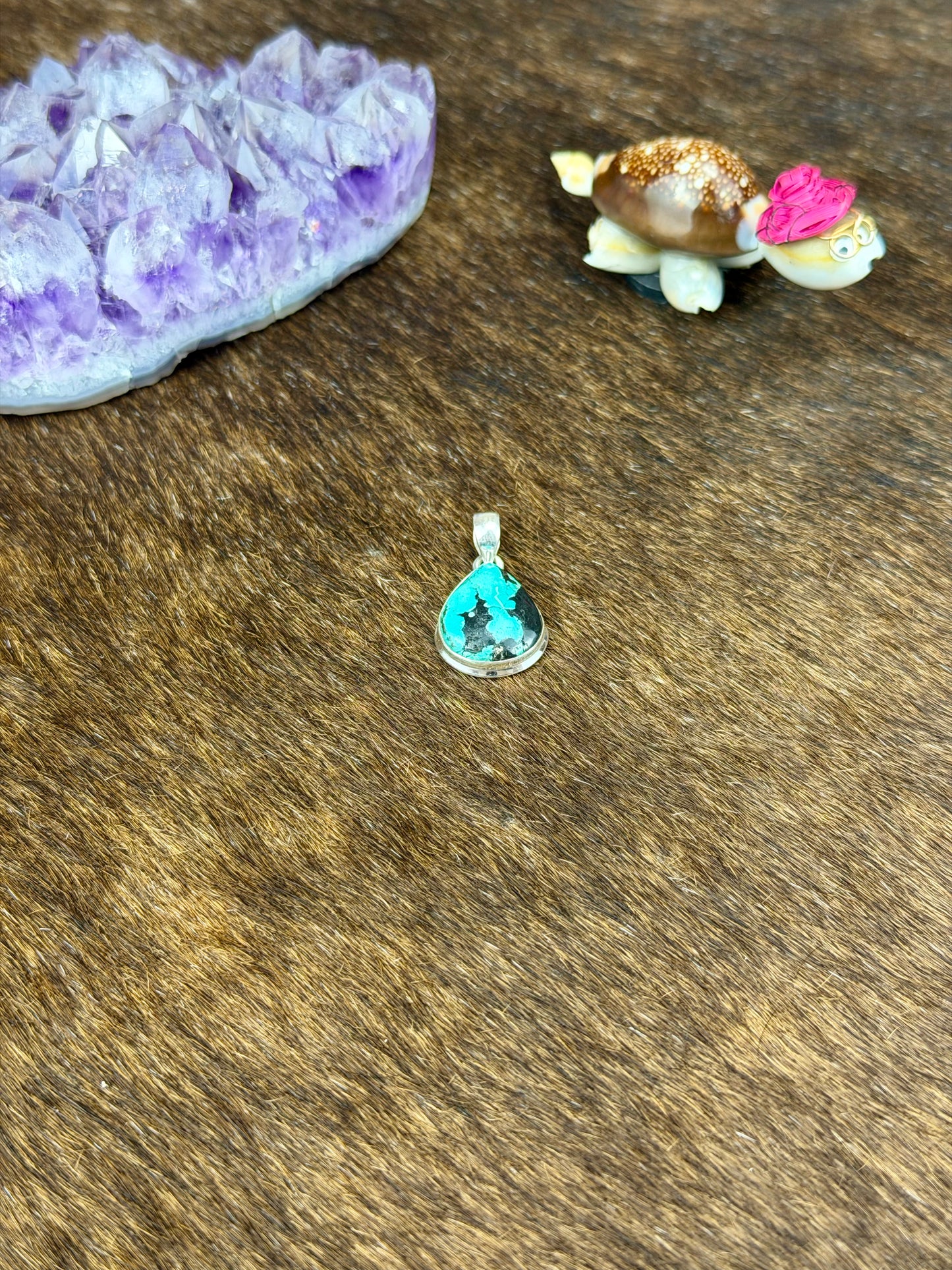 Tibetan Turquoise Sterling Silver Pendant