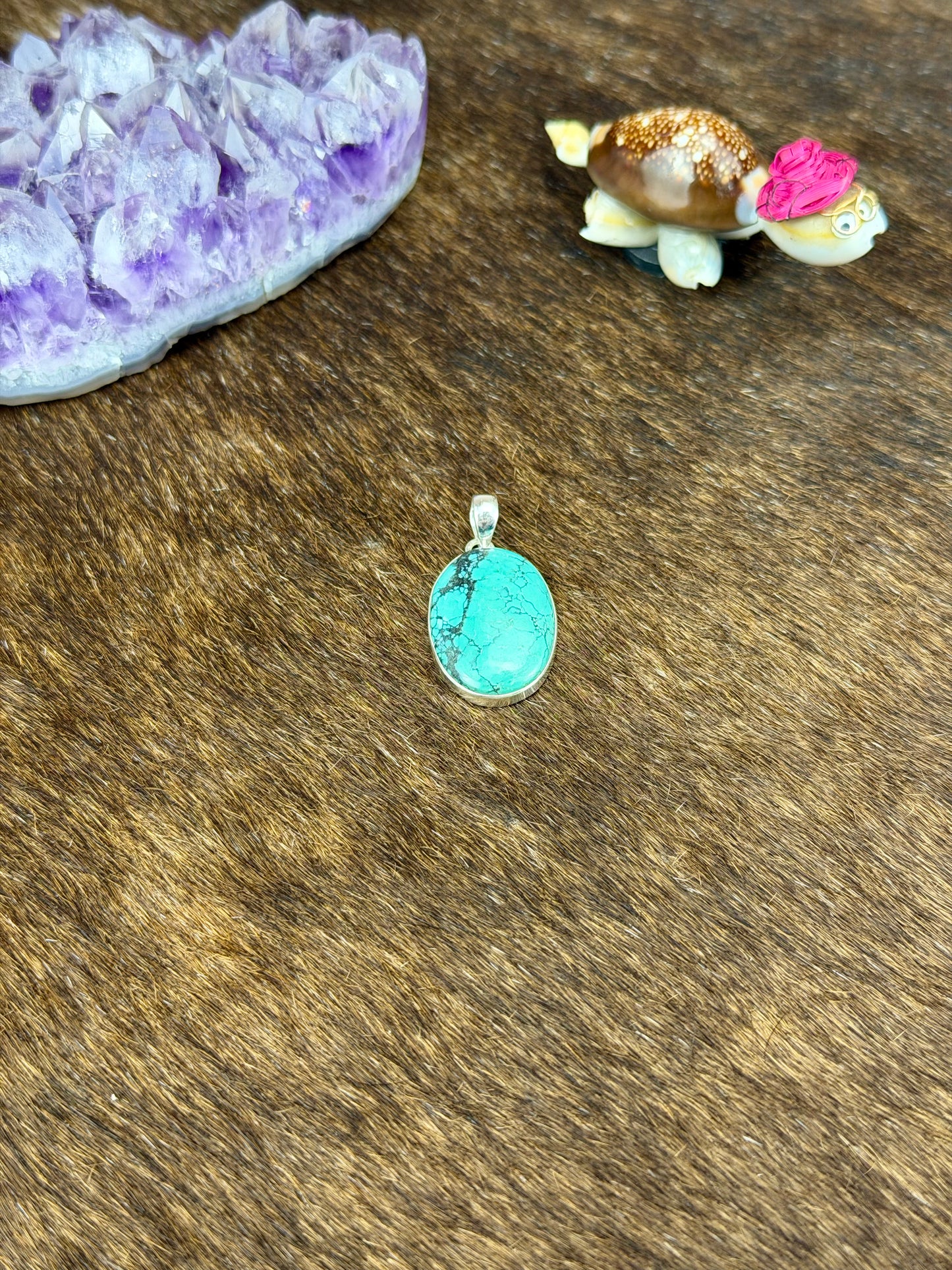 Tibetan Turquoise Sterling Silver Pendant