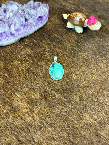 Tibetan Turquoise Sterling Silver Pendant
