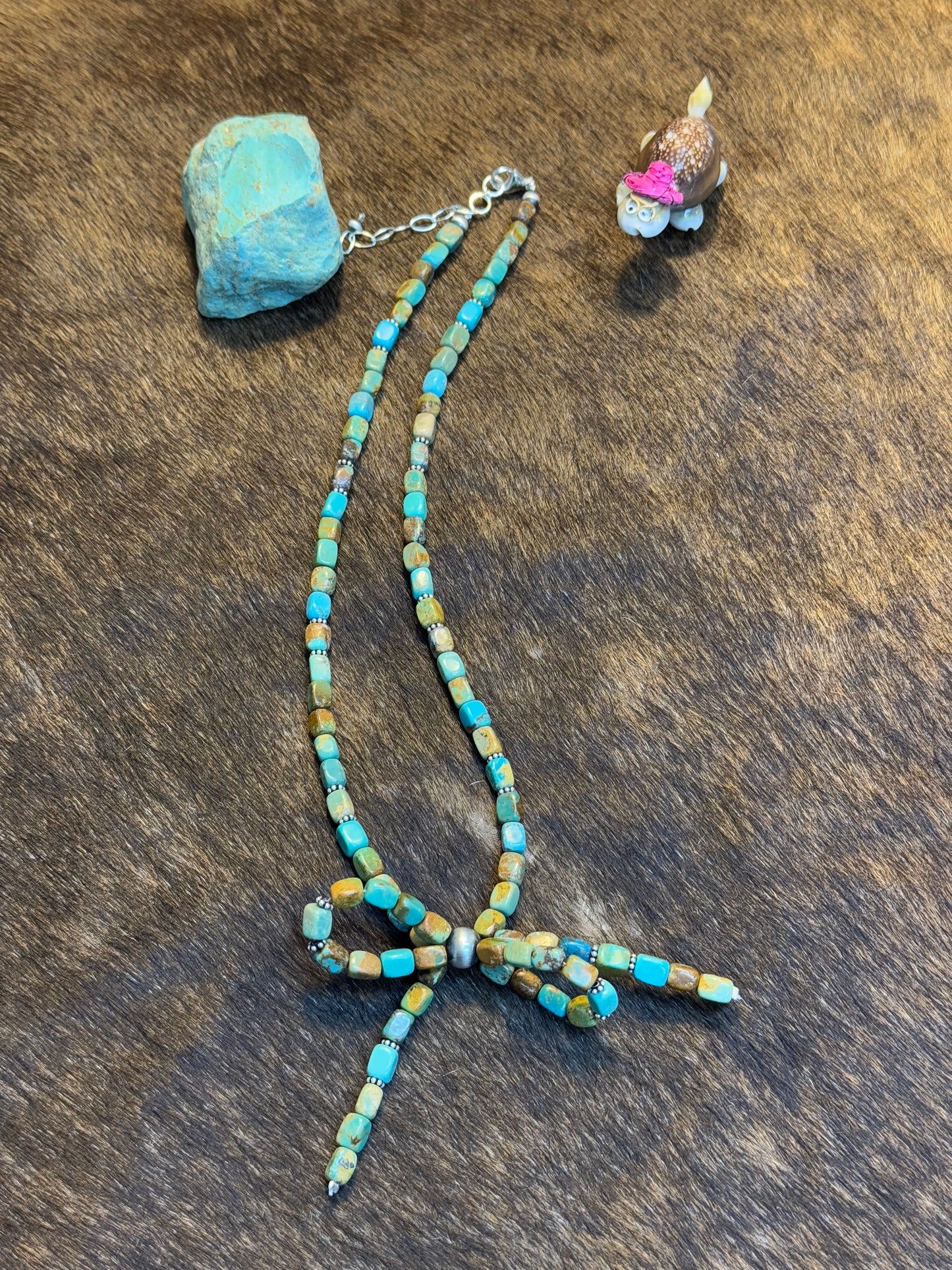 Kingman Turquoise Bow Necklace