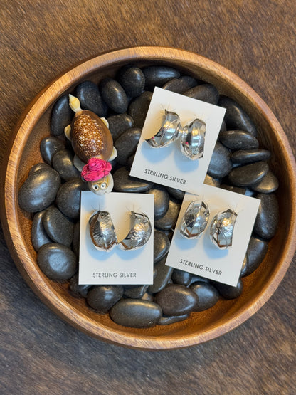 Sterling Silver Stamp Hoops