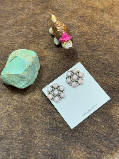 Pink Conch Flower Earrings