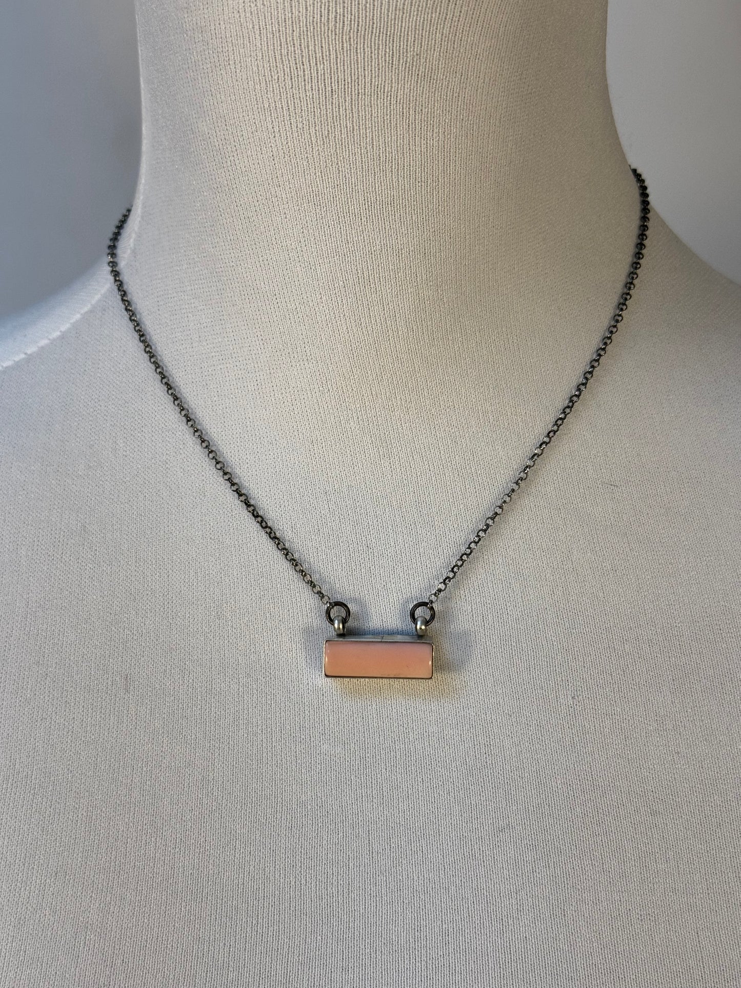 Pink Conch Bar Necklace