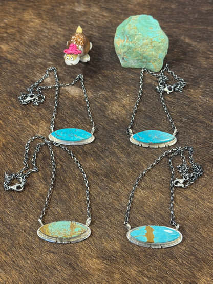 Kingman Turquoise Surfboard Necklaces