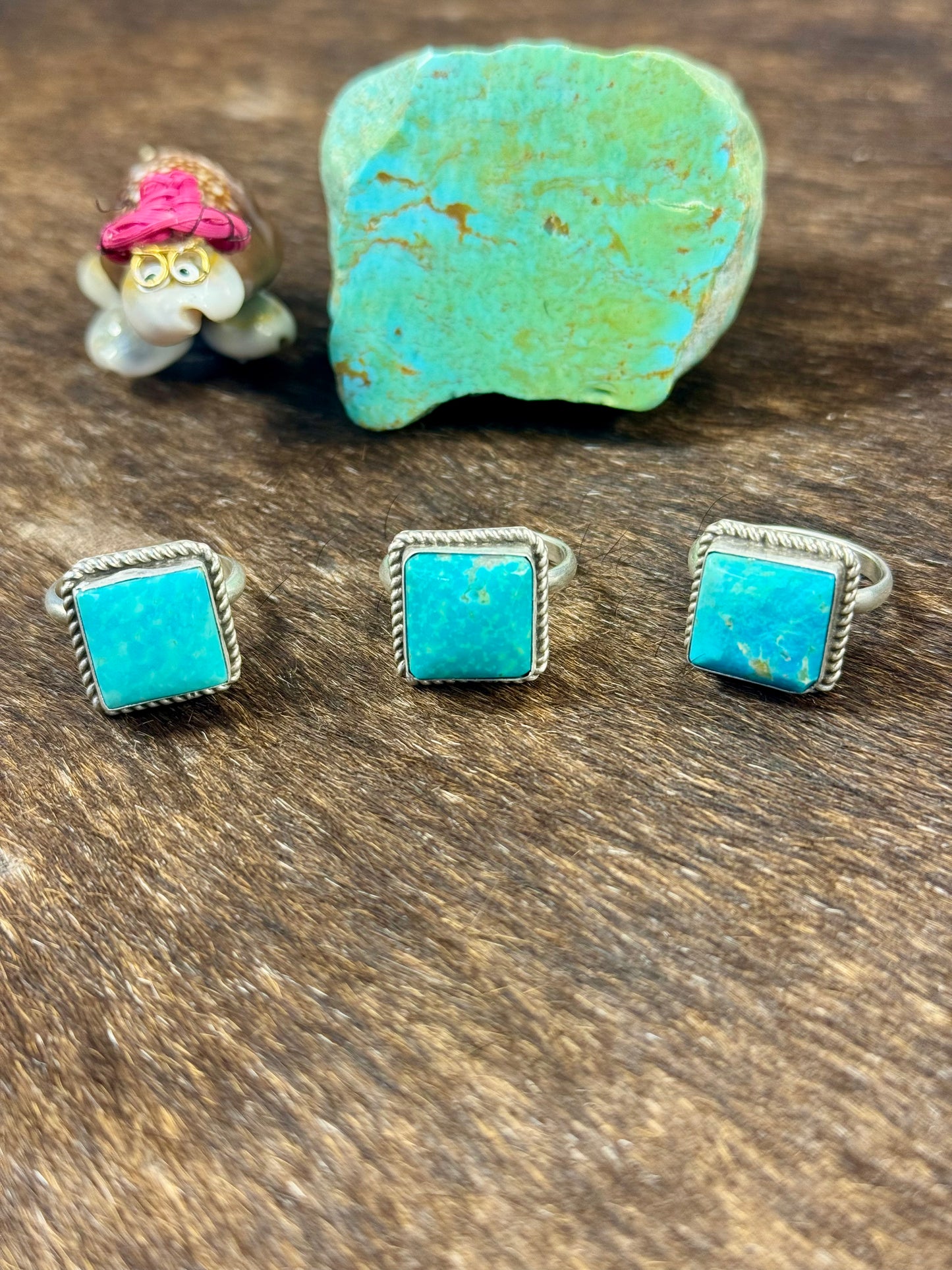 Kingman Turquoise Square Ring