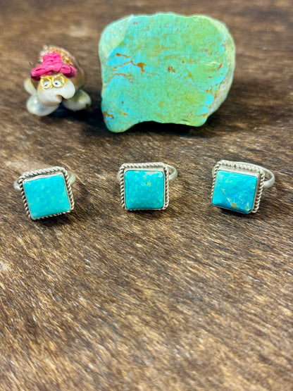 Kingman Turquoise Square Ring