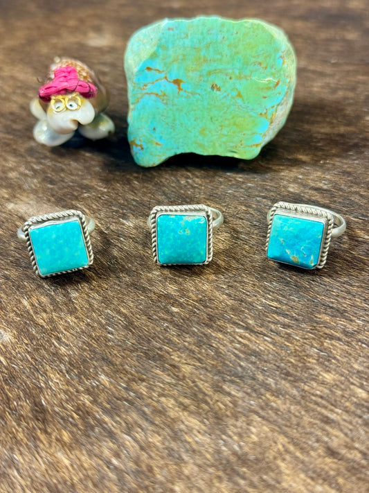 Kingman Turquoise Square Ring