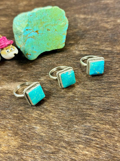 Kingman Turquoise Square Ring