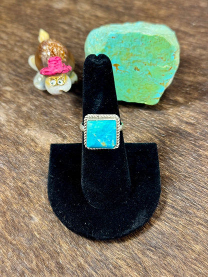 Kingman Turquoise Square Ring