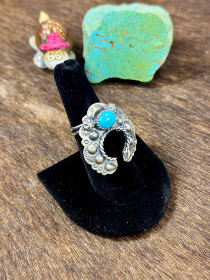 Kingman Turquoise Horseshoe Ring