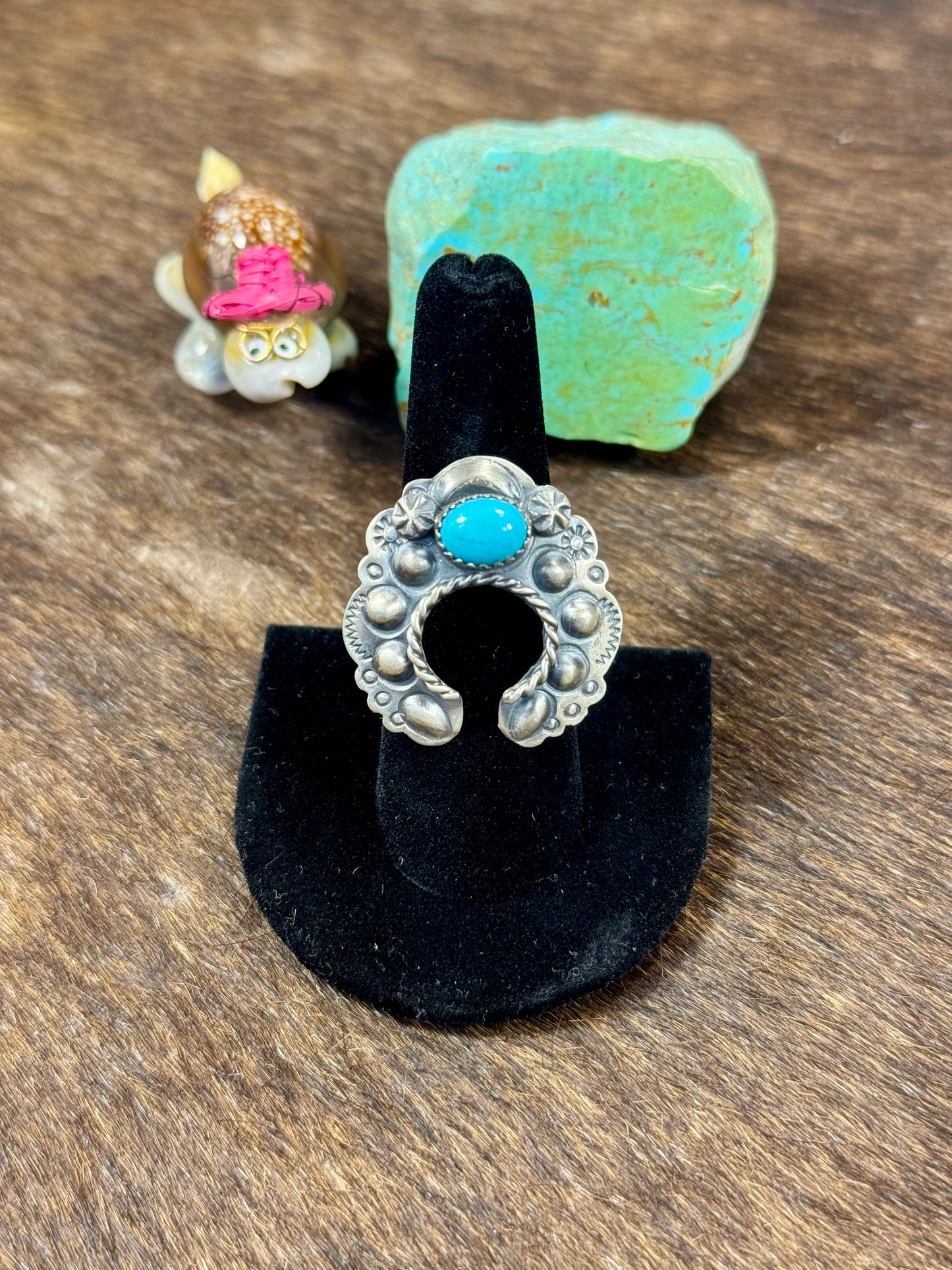 Kingman Turquoise Horseshoe Ring
