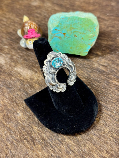 Kingman Turquoise Horseshoe Ring