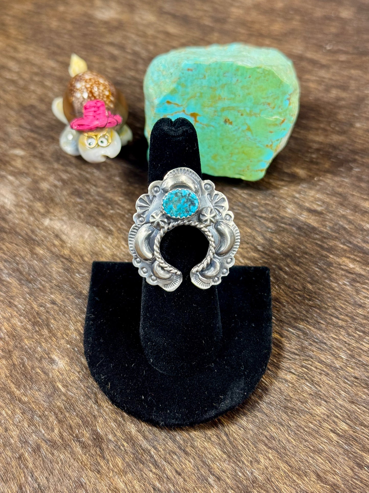 Kingman Turquoise Horseshoe Ring