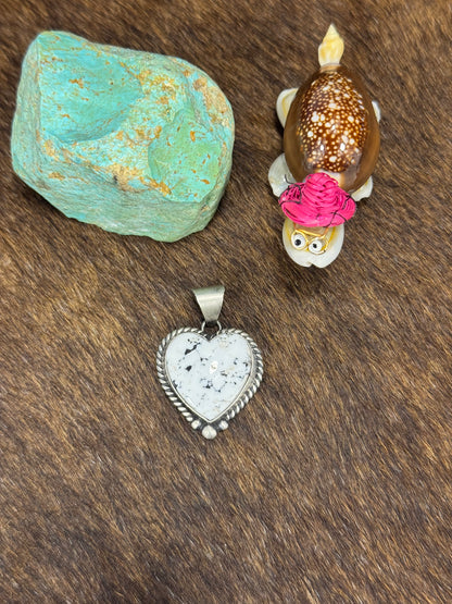 White Buffalo Heart Pendant