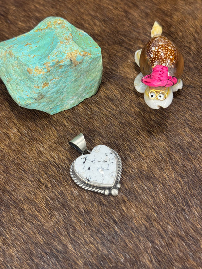 White Buffalo Heart Pendant