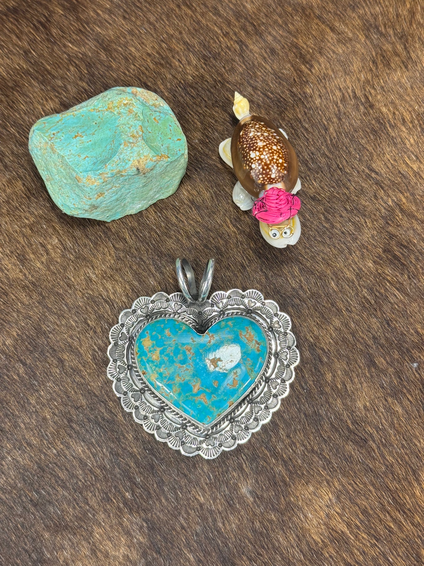 Kingman Turquoise Heart Pendant