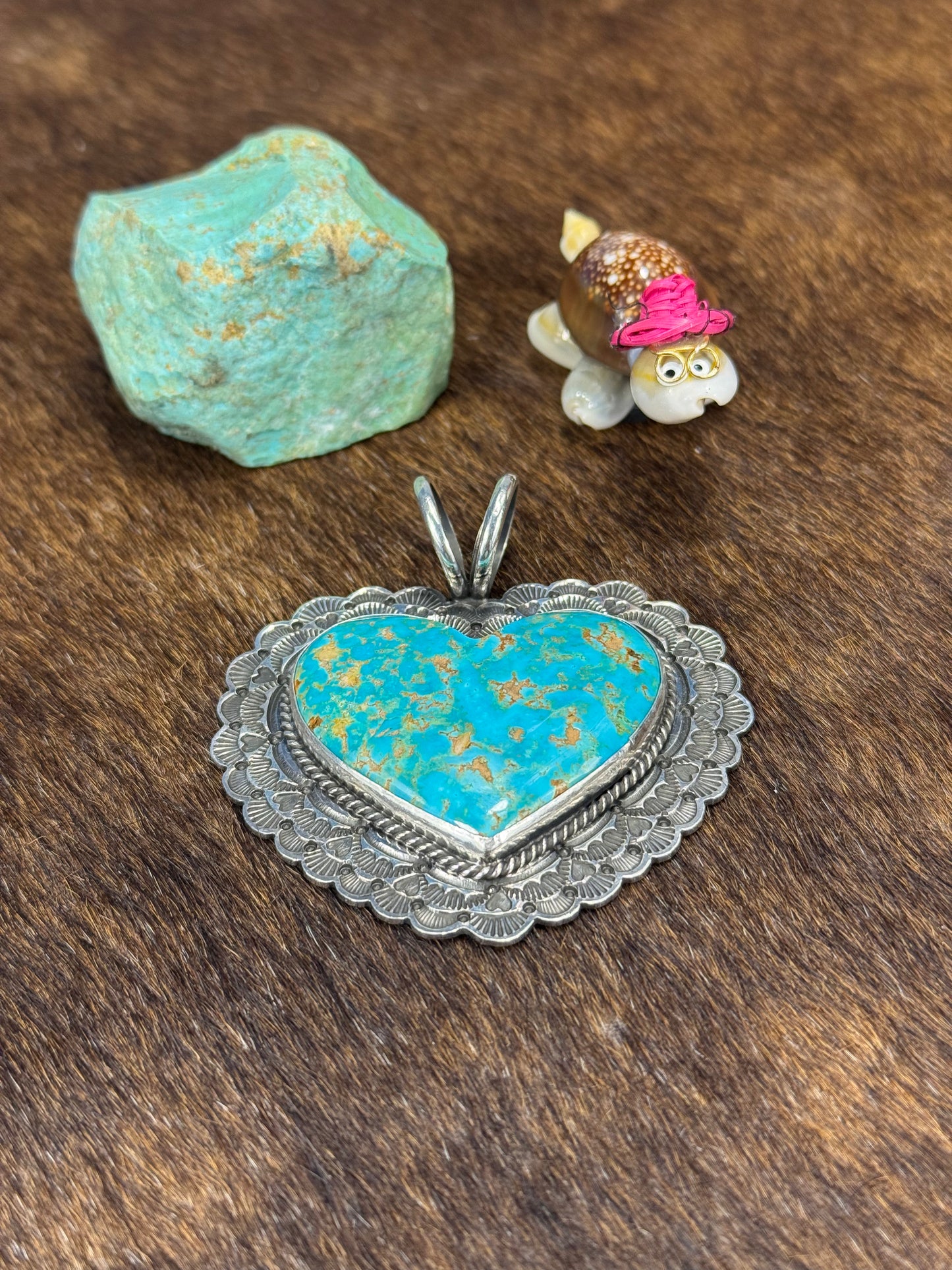 Kingman Turquoise Heart Pendant