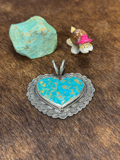 Kingman Turquoise Heart Pendant