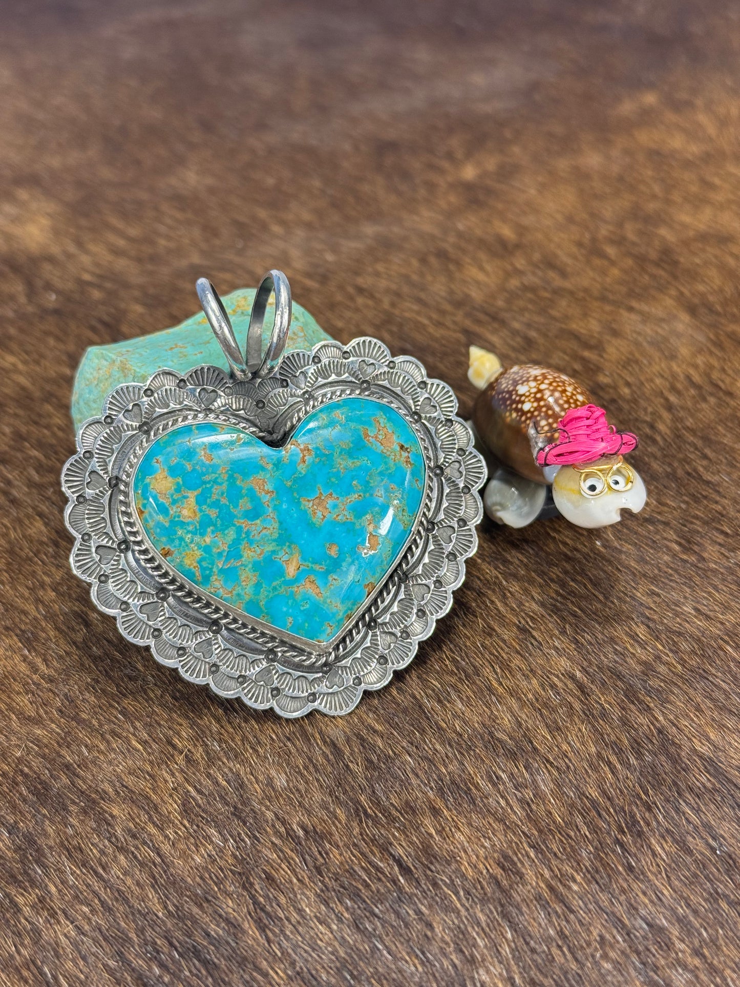 Kingman Turquoise Heart Pendant