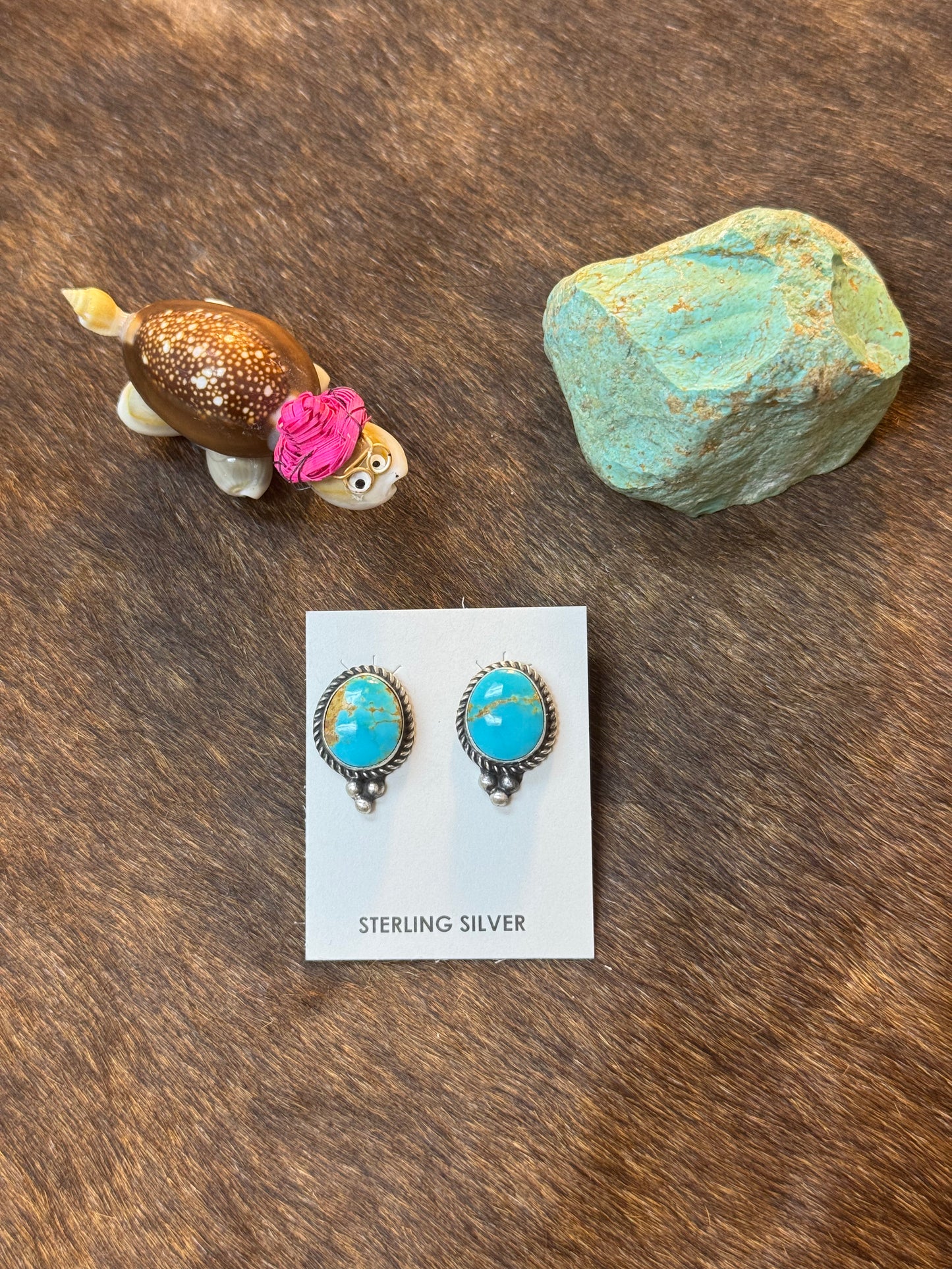 Kingman Turquoise Stud Earrings