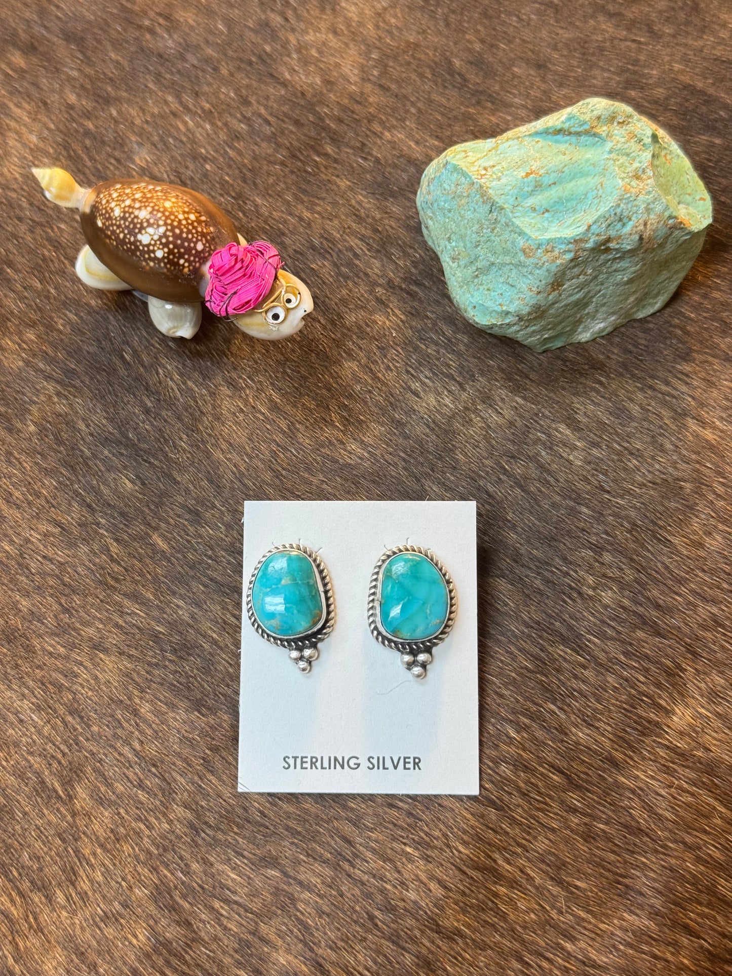 Kingman Turquoise Stud Earrings
