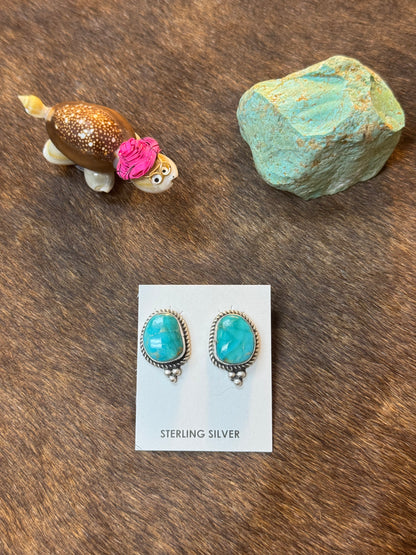Kingman Turquoise Stud Earrings