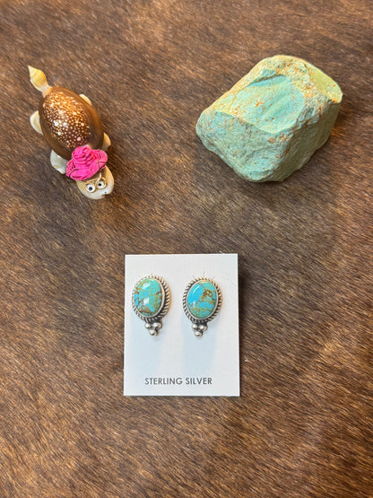 Kingman Turquoise Stud Earrings