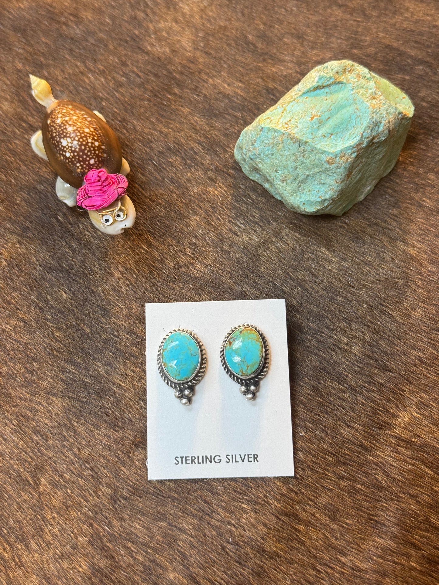 Kingman Turquoise Stud Earrings