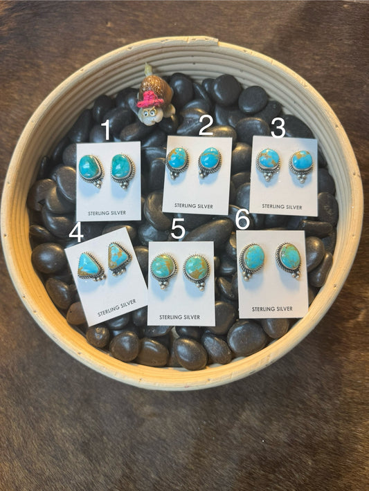 Kingman Turquoise Stud Earrings