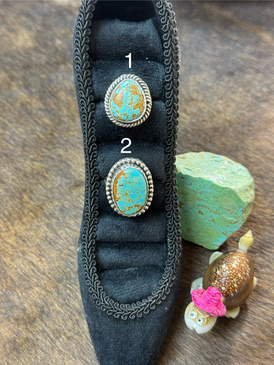 Size 7 Kingman Turquoise Rings